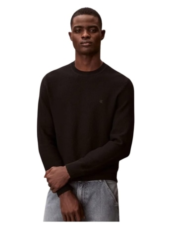 Calvin Klein maglia nera uomo mini logo sul petto