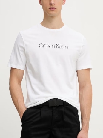 Calvin Klein tshirt bianca uomo maxi logo