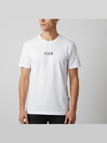 Icon tshirt bianca bambino con logo