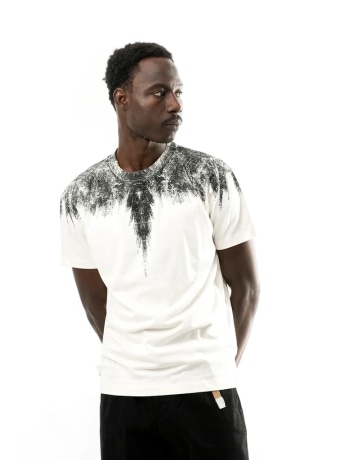 Marcelo Burlon tshirt crema uomo maxi logo
