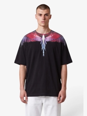 Marcelo Burlon tshirt nera uomo maxi logo