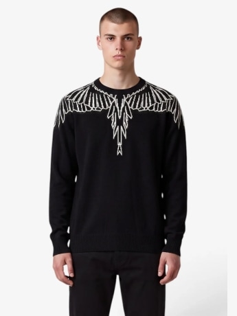 Marcelo Burlon maglia nera uomo maxi logo