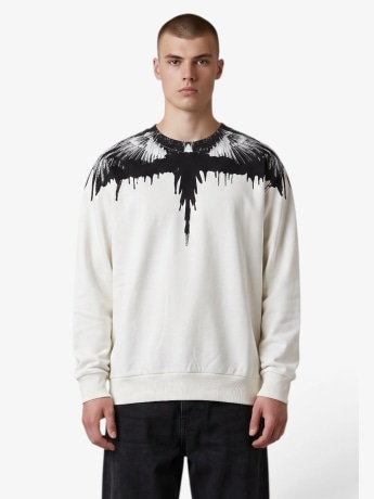 Marcelo Burlon felpa bianca uomo maxi logo
