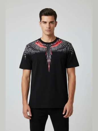 Marcelo Burlon tshirt nera uomo maxi logo
