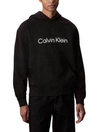 Calvin Klein felpa nera uomo logo sul davanti