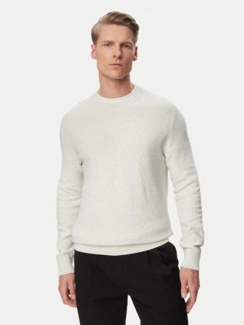 Calvin Klein maglia crema uomo mini logo