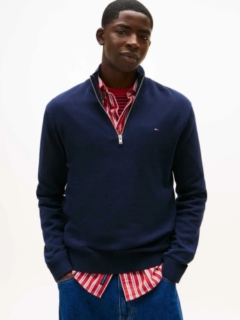 Tommy Jeans maglia blu navy uomo mini logo
