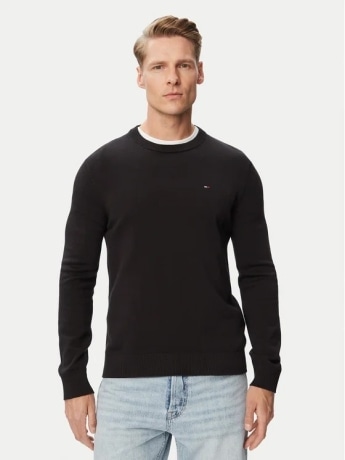 Tommy Jeans maglia nera uomo mini logo