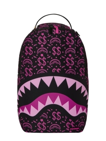 Sprayground zaino nero fucsia bambina all over