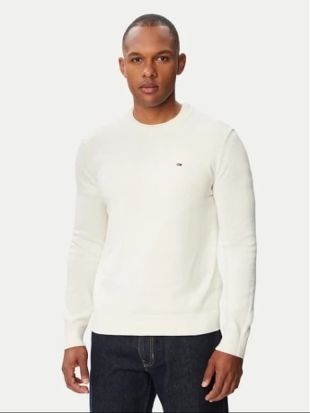 Tommy Jeans maglia bianca uomo mini logo