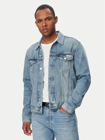 Calvin Klein giubbotto in denim uomo con logo