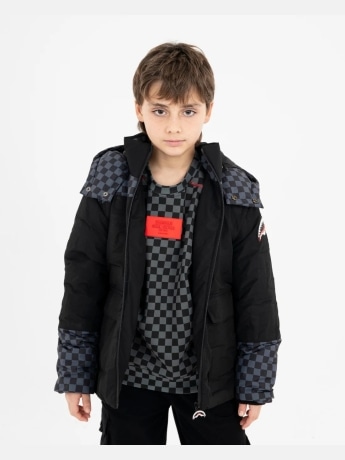 Sprayground giubbotto grigio bambina all over