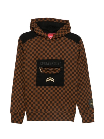 Sprayground felpa marrone bambino all over