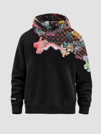 Sprayground felpa nera bambino maxi logo