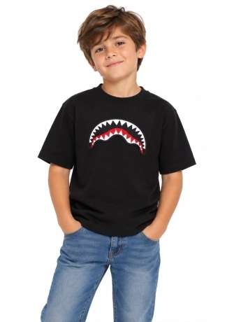 Sprayground tshirt nera bambino all over