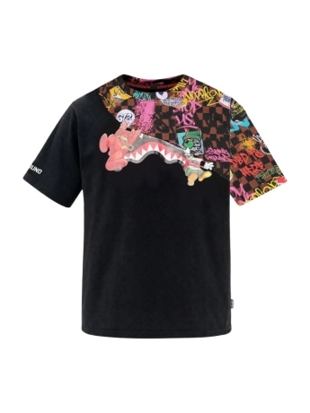 Sprayground tshirt nera bambino logo all over