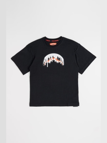 Sprayground tshirt nera bambino con logo