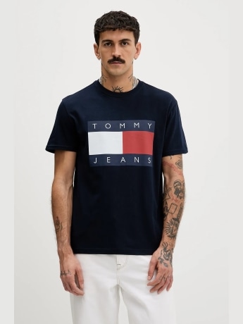 Tommy Hilfiger tshirt blu navy uomo maxi logo
