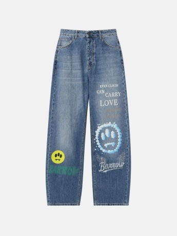 Barrow pantalone in denim uomo all over