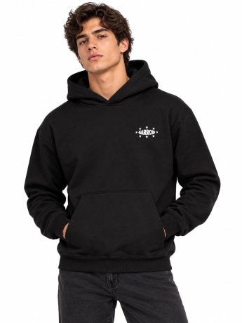 Barrow felpa nera uomo maxi logo sul retro