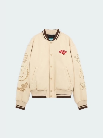 Barrow giubbotto beige uomo maxi logo