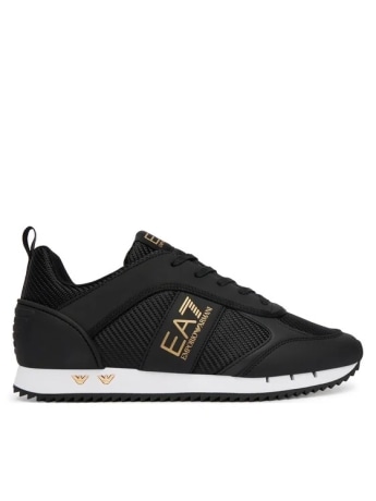 Ea7 scarpe nere uomo con logo sul lato