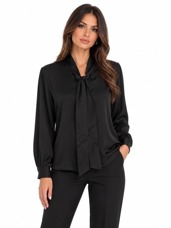 Fracomina camicia nera donna in viscosa