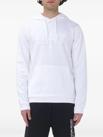 Ea7 felpa bianca uomo maxi logo
