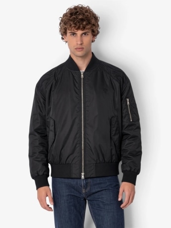Marcelo Burlon giubbotto nero uomo maxi logo sul retro