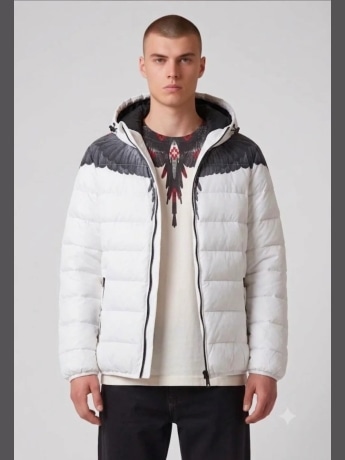 Marcelo Burlon giubbotto bianco uomo maxi logo