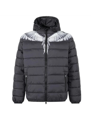 Marcelo Burlon giubbotto nero uomo maxi logo