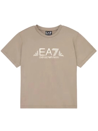 Emporio Armani tshirt tortora bambino maxi logo