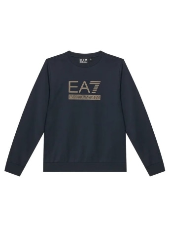Emporio Armani felpa blu navy bambino maxi logo