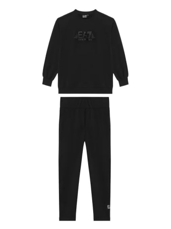 Emporio Armani set nero bambina con logo