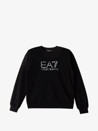 Emporio Armani felpa nera bambino maxi logo