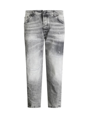 Patriot pantalone in denim grigio uomo logo sul retro