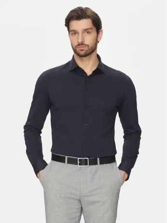 Michael Kors camicia blu navy uomo mini logo