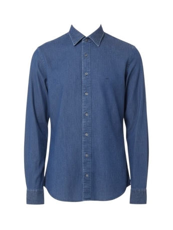 Michael Kors camicia in denim uomo mini logo