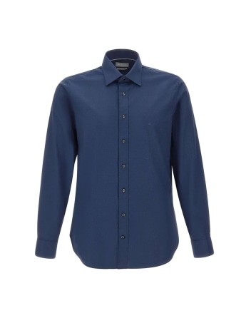Michael Kors camicia blu uomo mini logo