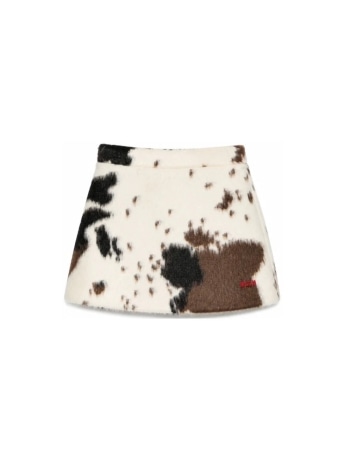 Msgm gonna animalier bambina con logo