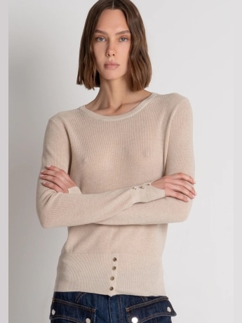 Fracomina maglia oro donna bottoni con logo