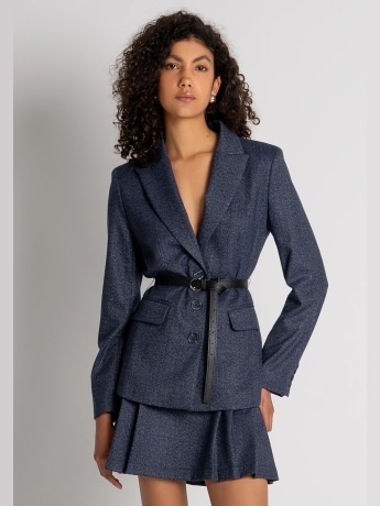 Fracomina giacca in denim donna con logo