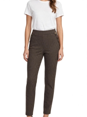 Fracomina pantalone marrone donna a fantasia mini logo
