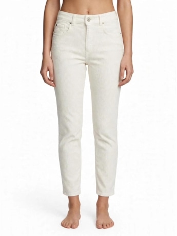 Fracomina pantalone panna donna in velluto mini logo
