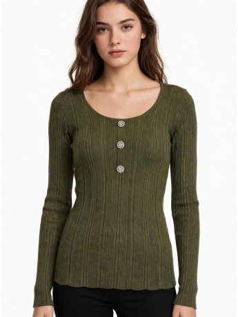 Fracomina maglia verde bosco donna cmini logo