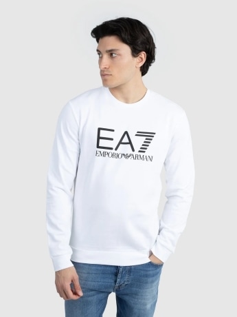 Ea7 felpa bianca uomo maxi logo