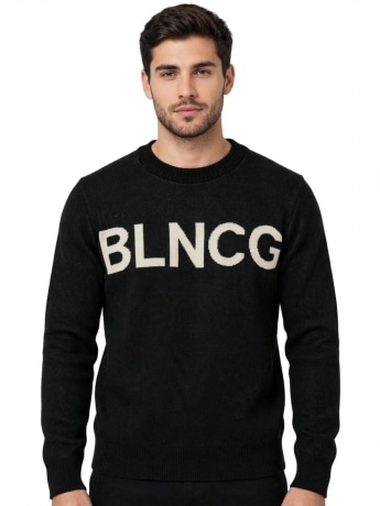 Blncg maglia nera uomo maxi logo
