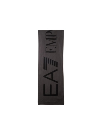 Ea7 sciarpa grigio scuro uomo maxi logo