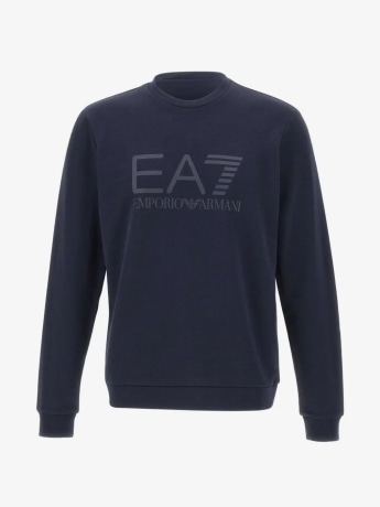 Ea7 felpa blu navy uomo maxi logo