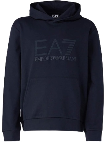 Ea7 felpa blu navy uomo maxi logo